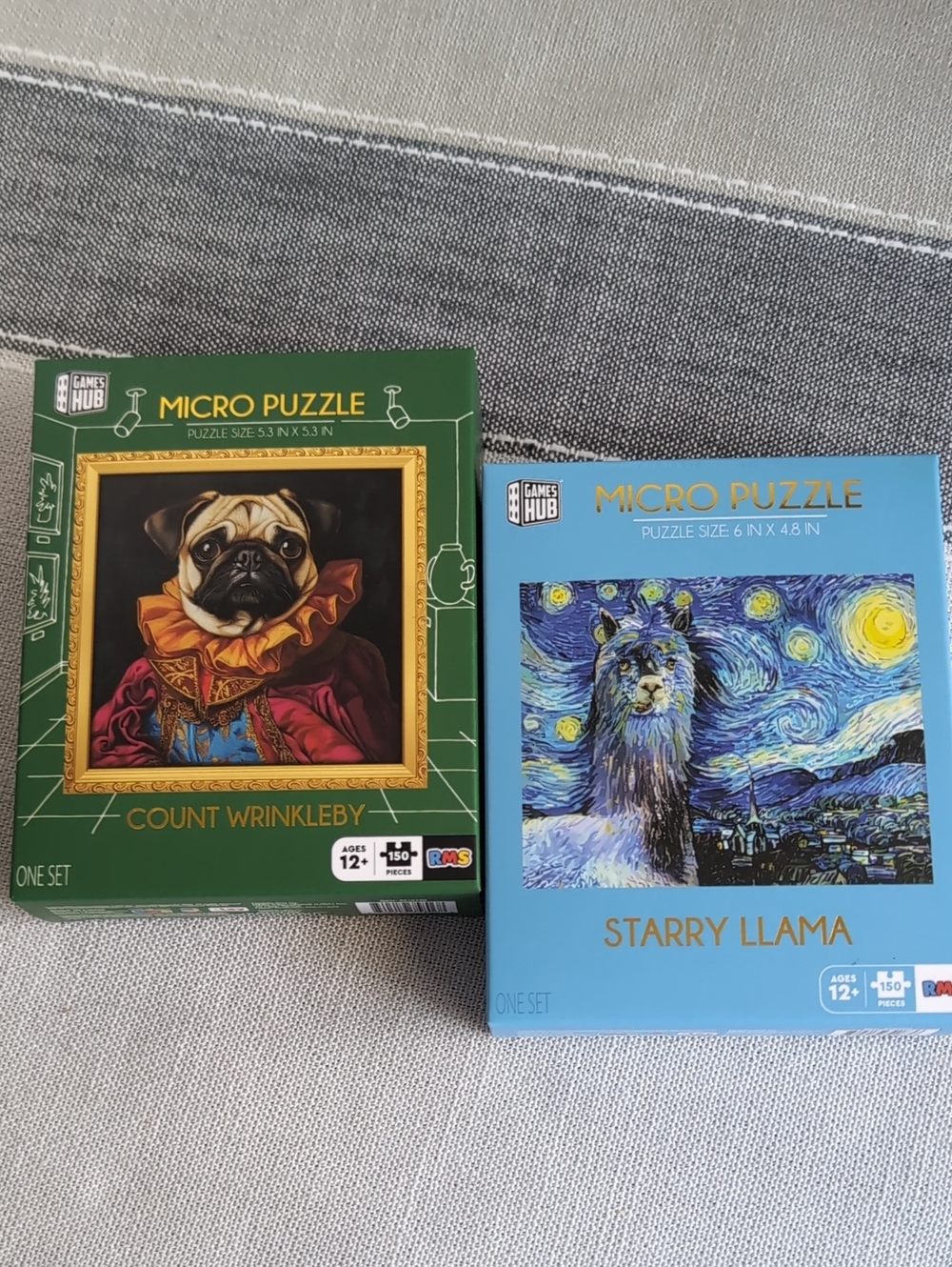Micro Puzzle S/2 - Starry Llama (Blue) & Count Wrinklebey (Green)